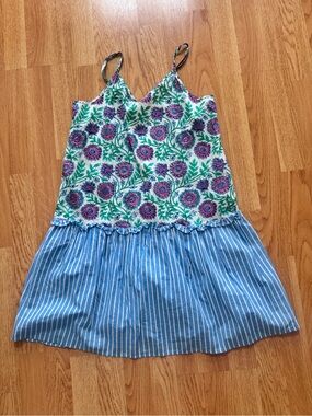 J. Crew Floral Spaghetti-Strap Mini Dress in Blue, Green & Purple- NWOT